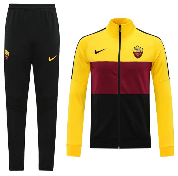 Roma Yellow Red Training Kits Jacket with Pants 2020/21